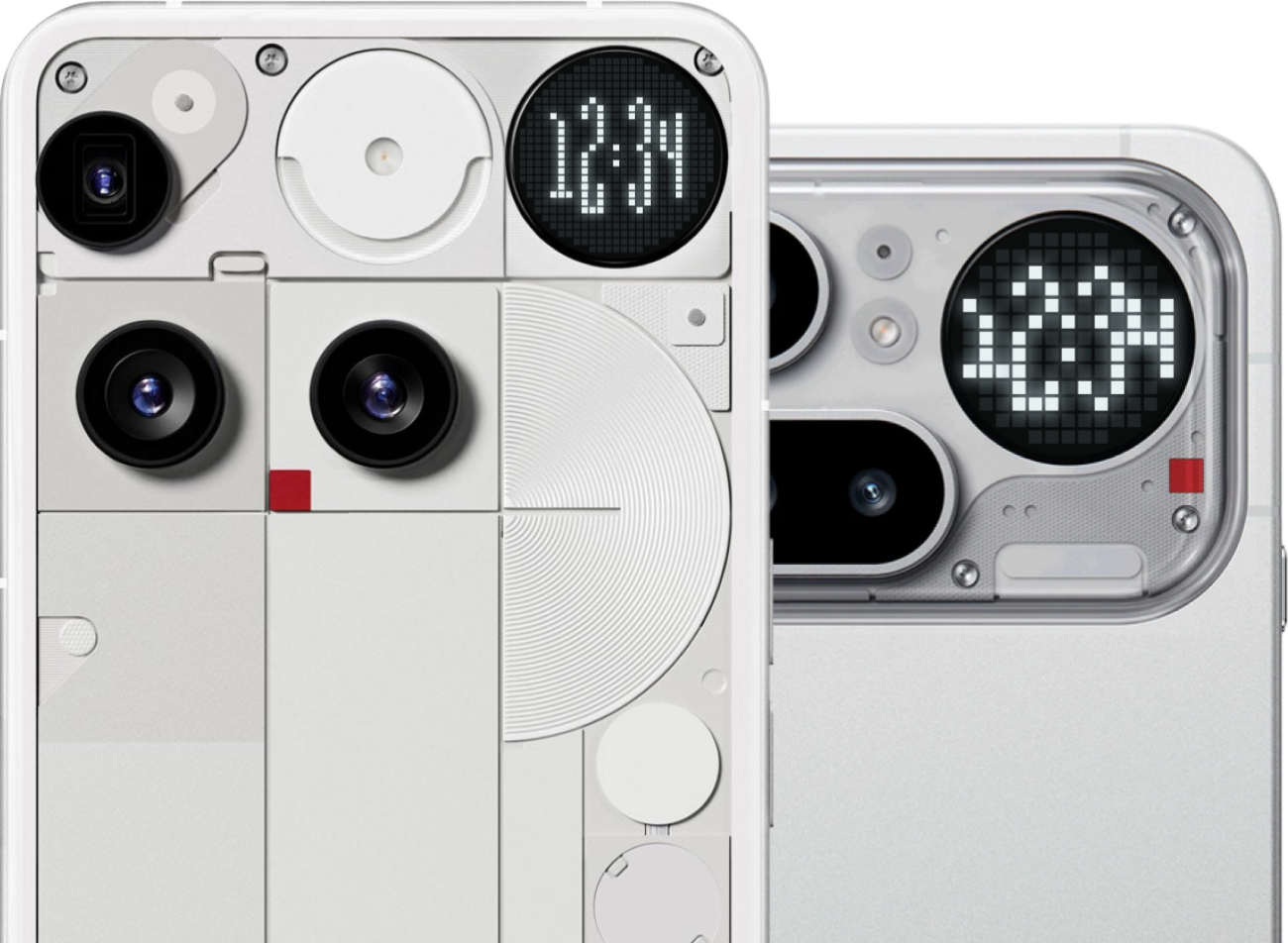 Glyphtick clock faces shown on the Nothing Phone Glyph Matrix